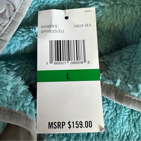 Spyder Women’s 1/4 Snap Sherpa Fleece Pullover Aqua Sea Blue Size L NWT - Picture 8 of 10